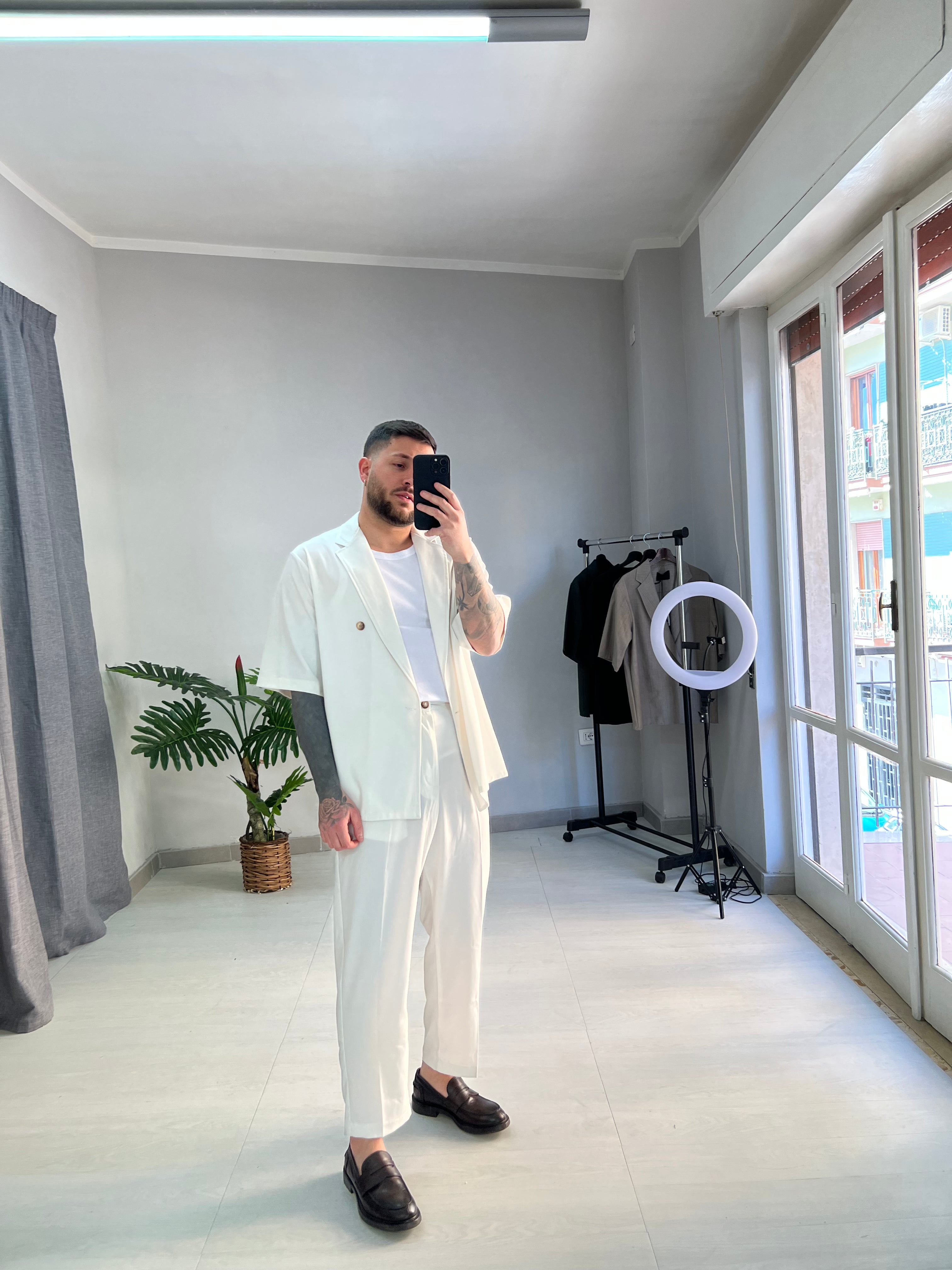 Pantalone Vita Alta Avorio