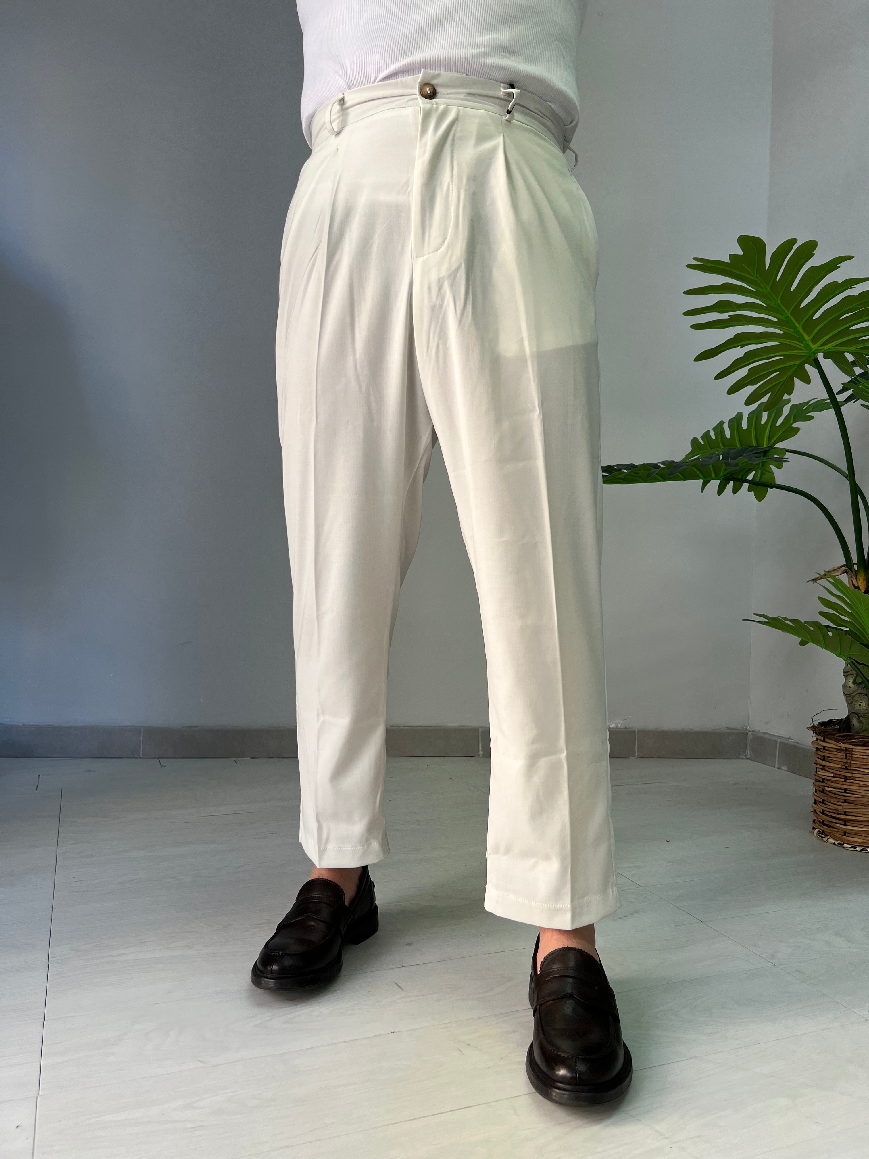 Pantalone Vita Alta Avorio